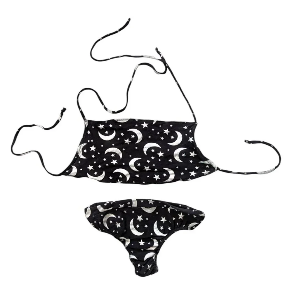 Witchy rave OOAK skirt set four piece stars and moon Size Small - Picture 2 of 6